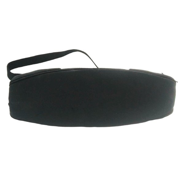 Vintage 1960s Crown Lewis Black Rayon Trapezoid Handbag Purse - Picture 5 of 9